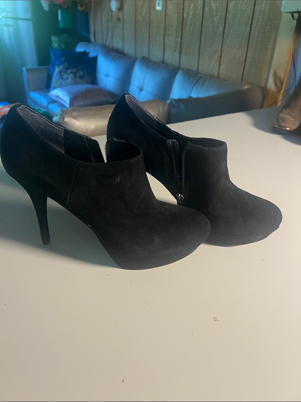 Marc Fisher Black Suede High Heel Ankle Booties